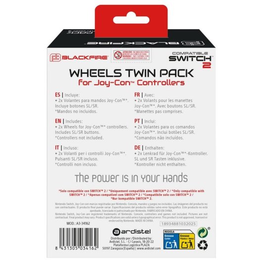 Blackfire Joy-Con Racing Wheels Kit Grips Volantes para Nintendo Switch 2