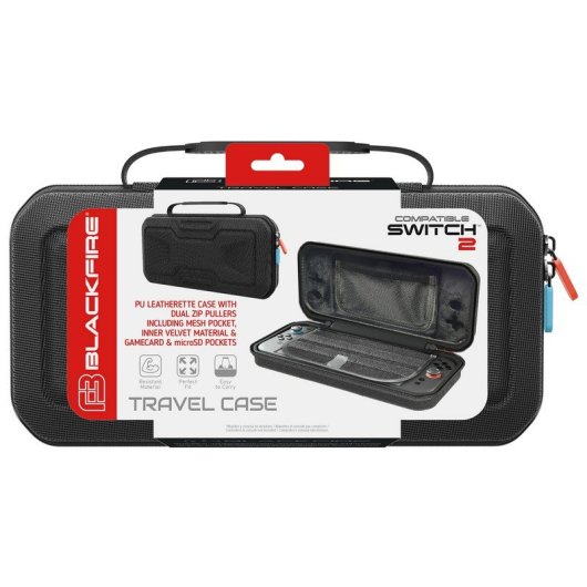 Blackfire Deluxe Travel Case Funda de Transporte Negra para Nintendo Switch 2