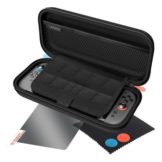Blackfire Travel Kit Case/Gehärtetes Glas/Griffe/Chamois für Nintendo Switch 2