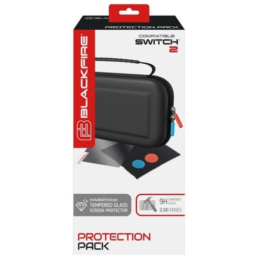 Blackfire Travel Kit Case/Gehärtetes Glas/Griffe/Chamois für Nintendo Switch 2