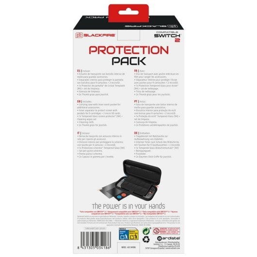 Blackfire Travel Kit Case/Gehärtetes Glas/Griffe/Chamois für Nintendo Switch 2