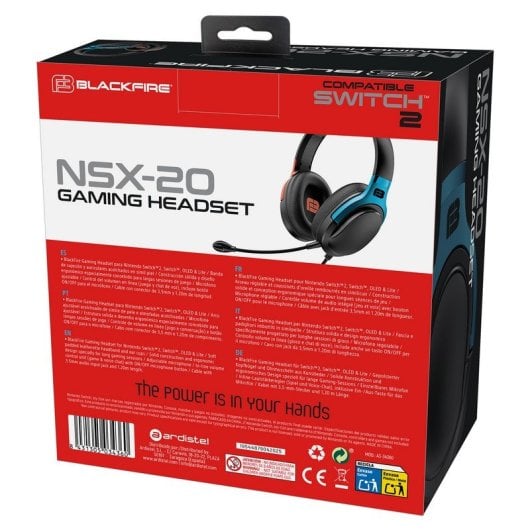 Cuffie da gioco Blackfire NSX-20 compatibili con Nintendo Switch 2/Nintendo Switch