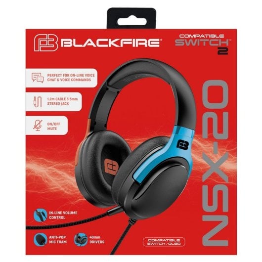 Cuffie da gioco Blackfire NSX-20 compatibili con Nintendo Switch 2/Nintendo Switch