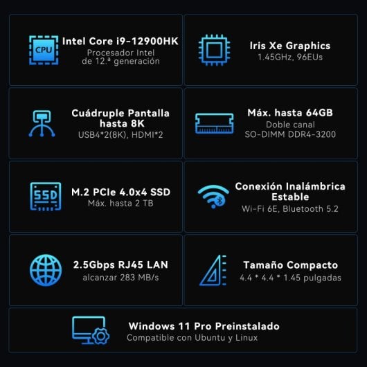 GEEKOM GT12 Pro Mini Pc Intel Core i9-12900HK/32GB/1TB SSD