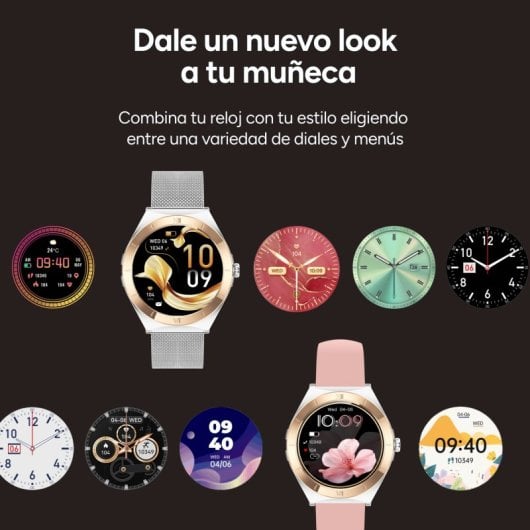 Ksix Smartwatch Lya AMOLED 1.19 2 Metall- und Silikonarmbänder Sport- und Gesundheitsmodus Silber
