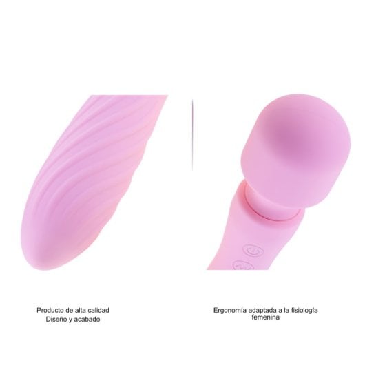 Hugbox Vibrador Wand Y Vibrador Femenino 20 Programas Rosa