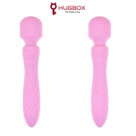 Hugbox Vibrador Wand Y Vibrador Femenino 20 Programas Rosa