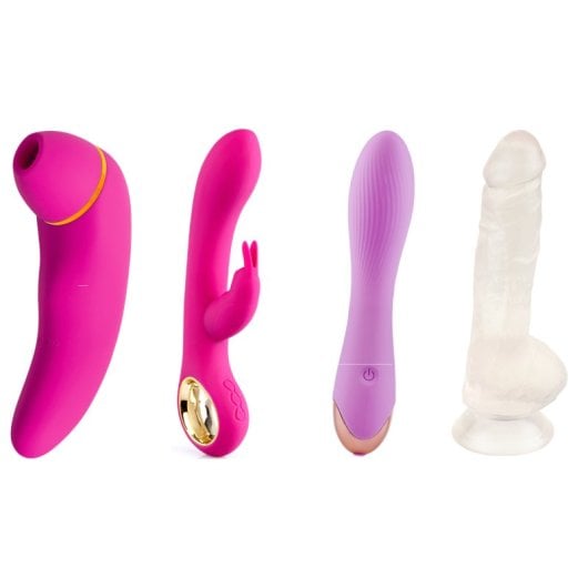 Hugbox Kit De Juguetes Eróticos Succionador De Clítoris/Vibrador Conejito/Vibrador Punto G/Consolador Rosa