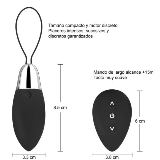 Hugbox Huevo Vibrador Vibrador Femenino con Mando A Distancia 11 Programas Negro