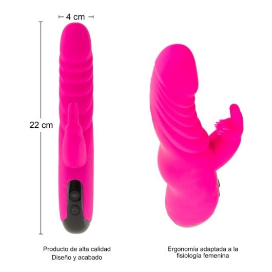 Hugbox Vibrador coelho e Vibrador Feminino 10 Programas Rosa