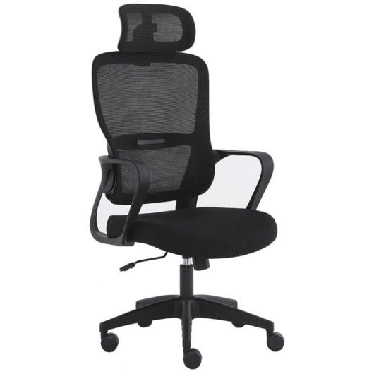 Home Heavenly Xuliana Silla de Oficina Giratoria y Regulable Textil Negro