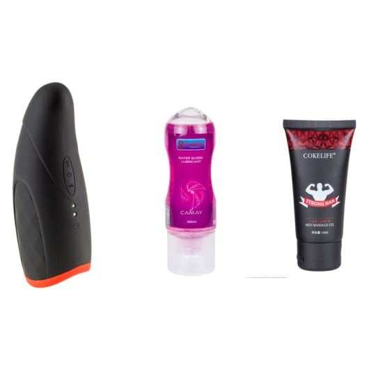 Kit di giocattoli sessuali Hugbox per uomini: masturbatore maschile/lubrificante/crema ritardante
