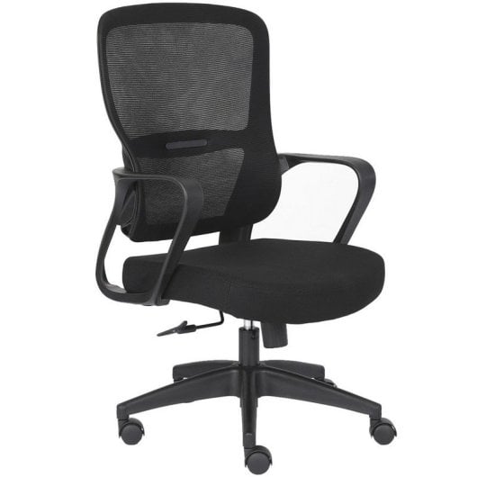 Home Heavenly Taxana Silla de Oficina Giratoria y Regulable Textil Negro