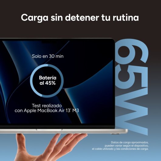 Ksix Carregador de Carga Rápida 2x USB-C + 1x USB-A 65W Branco