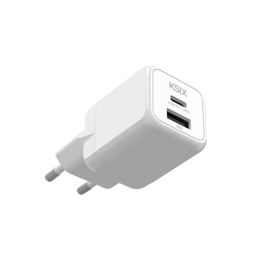 Ksix Schnellladegerät 1xUSB-C + 1xUSB 20W Weiß
