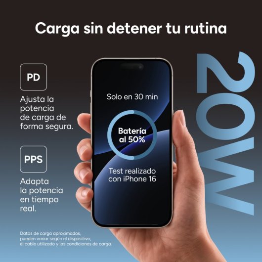 Ksix Carregador de Carga Rápida 1x USB-C + 1x USB-A 20W Branco