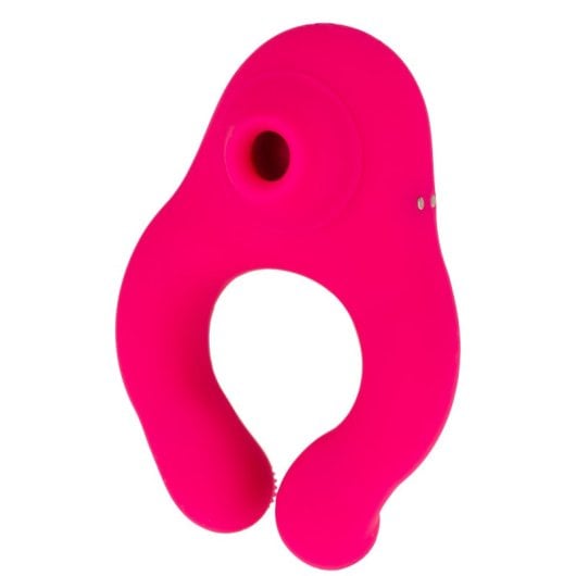Hugbox Succionador De Clítoris Y Anillo Vibrador 14 Programas Y Opción Calefacción Rosa