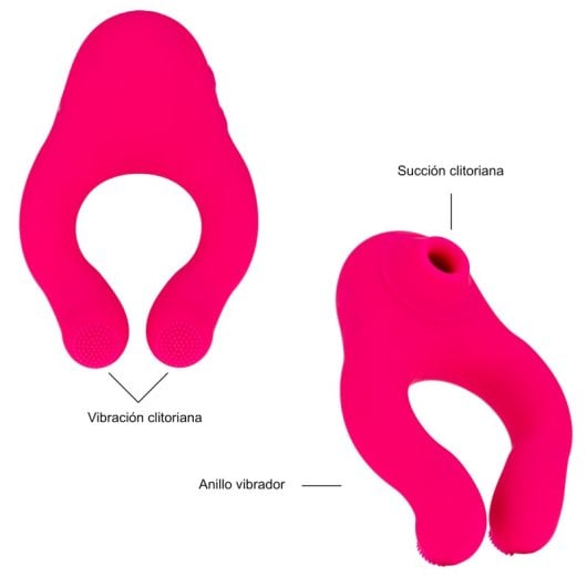 Hugbox Succionador De Clítoris Y Anillo Vibrador 14 Programas Y Opción Calefacción Rosa