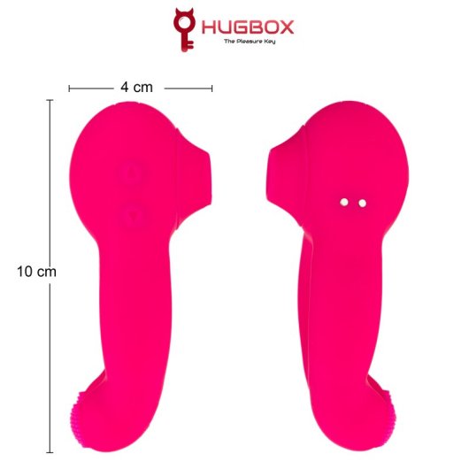 Hugbox Succionador De Clítoris Y Anillo Vibrador 14 Programas Y Opción Calefacción Rosa