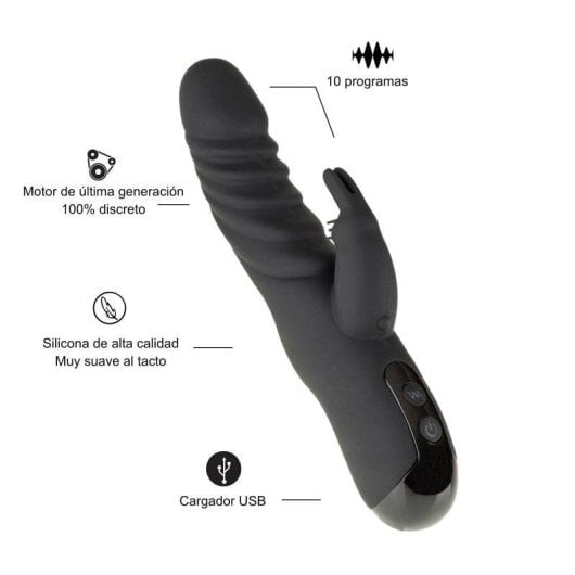Vibrador Coelho Hugbox 10 Programas Preto Estimulação Intensa