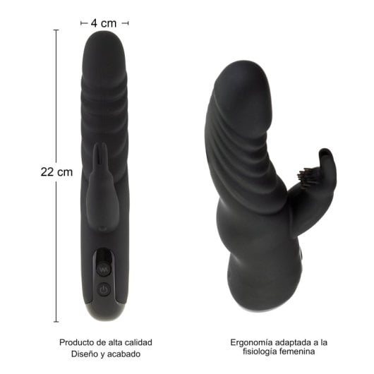 Hugbox Vibrador Bunny e Vibrador Feminino 10 Programas Preto