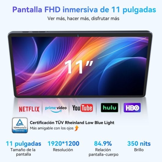 Tablet Tabwee W90 11" FHD 8 GB/256 GB 4G Android 15 Grigio