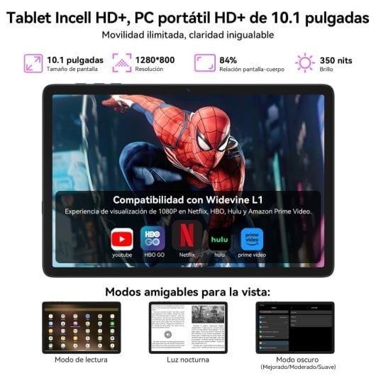 Tablet Tabwee T20 10.1" HD+ 8GB/256GB 5000mAh Android 15 Grigio + Pacchetto Accessori