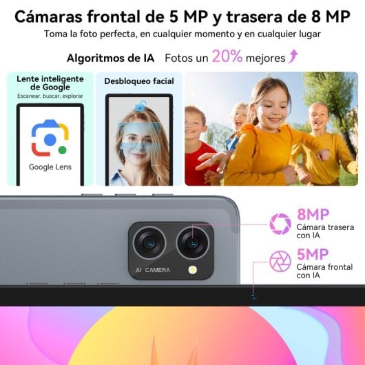 Tablet Tabwee T20 10.1" HD+ 8GB/256GB 5000mAh Android 15 Grigio + Pacchetto Accessori