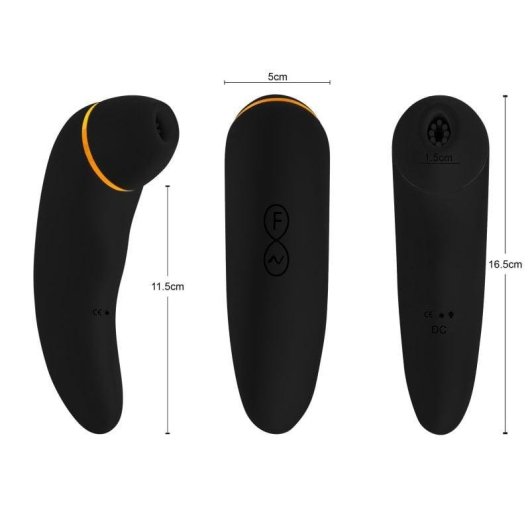 Succionador Hugbox para Clitóris e Vibrador Feminino 30 Programas Preto