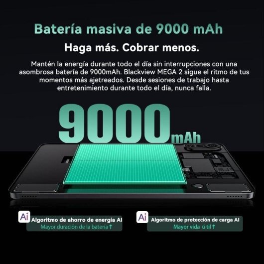 Tablet Blackview Mega 2 WiFi + 4G 12" 8GB 256GB Azul con Teclado y Stylus Pen