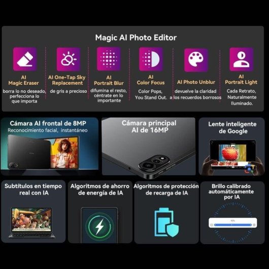 Tablet Blackview Mega 2 WiFi + 4G 12" 12GB 256GB Azul con Teclado y Stylus Pen