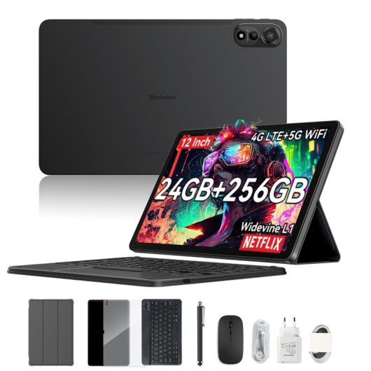 Tablet Blackview Mega 2 4G 12" 12GB 256GB Grijs met Toetsenbord en Stylus Pen