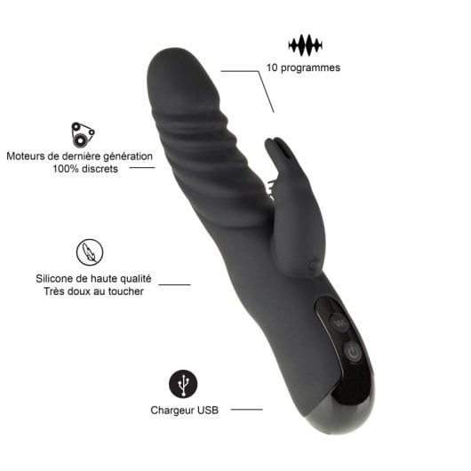 Hugbox Kit Vaginal De Juguetes Eróticos Vibrador Conejito/Vibrador Punto G/Vibrador Wand/Consolador