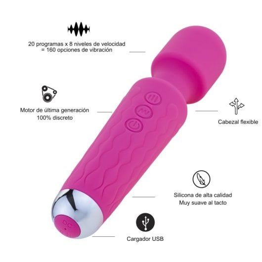 Hugbox Vibrador Wand e Vibrador Feminino 160 Programas Rosa