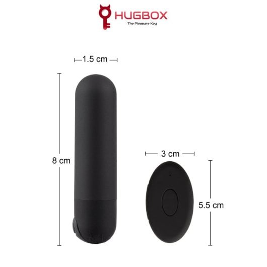 Hugbox Oeuf Vibrant Vibromasseur Féminin Télécommande 10 Programmes Noir