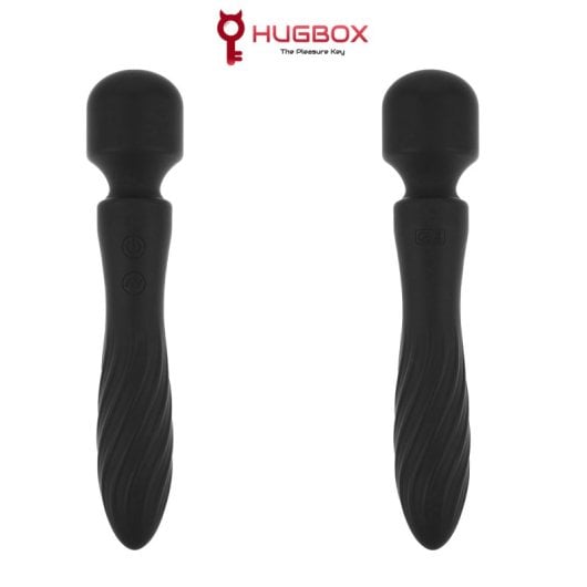 Bacchetta vibrante Hugbox e vibratore femminile 20 programmi Nero