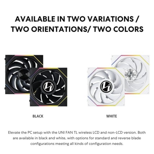 Lian Li 12RTLLCD1W3B sistema di raffreddamento per computer Case per computer Ventilatore 12 cm Nero