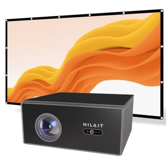 Nilait Scene Prime Projektor 500 ANSI Lumen FHD + Geschenk PcCom Essential Projektorleinwand