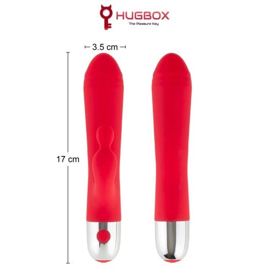 Hugbox Vibrador Bunny e Vibrador Feminino 10 Programas Vermelho
