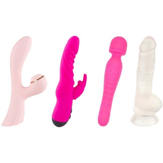 Hugbox Expert Sexspielzeug-Set: Klitoris-Sauger, Rabbit-Vibrator, Zauberstab-Vibrator und Dildo