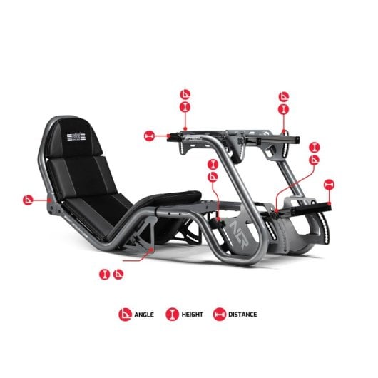 Next Level Racing F-GT Pro Formula and GT Racing Simulator Cockpit Gris Carbono