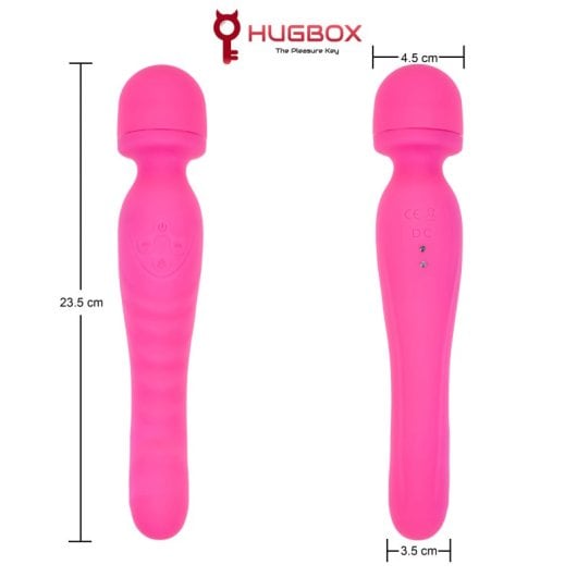 Hugbox Vibrador Wand e Vibrador Feminino 14 Programas Rosa