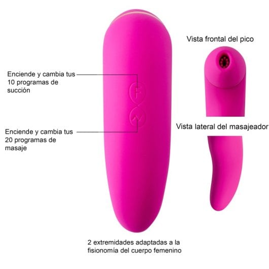 Hugbox Succhia Clitoride e Vibratore Femminile 30 Programmi Rosa