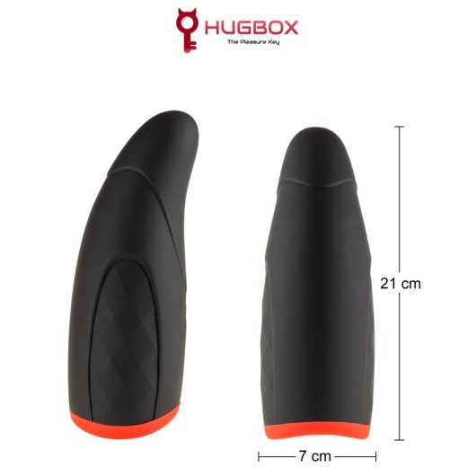 Masturbatore maschile automatico Hugbox con funzione di ritardo e riscaldamento, 10 programmi