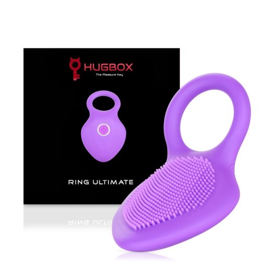 Hugbox Anillo Vibrador Y Estimulador De Clítoris 10 Programas Morado