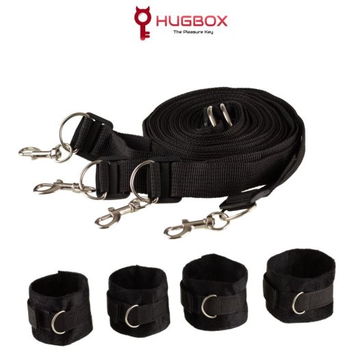 Hugbox Kit De Juguetes Eróticos  Huevo Vibrador, Anillo Vibrador, Kit De Sujeción A La Cama