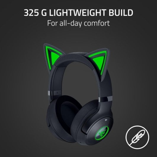 Casque de jeu sans fil RGB Razer Kraken Kitty V2 BT, noir