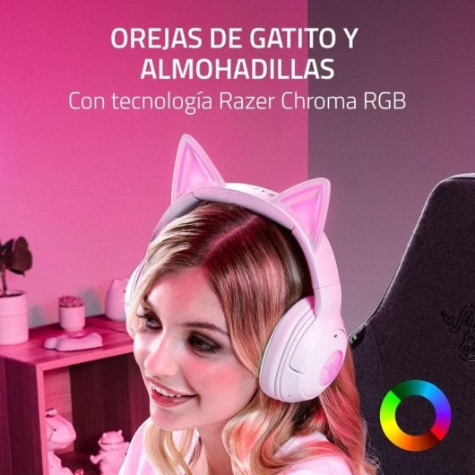 Razer Kraken Kitty V2 BT Auscultadores RGB Gaming Sem Fios Brancos