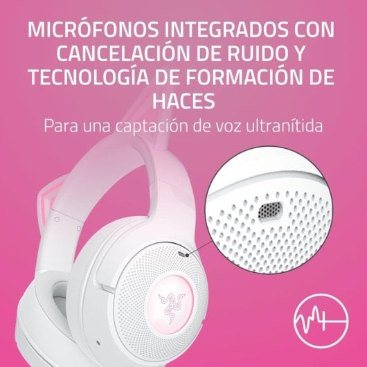 Razer Kraken Kitty V2 BT Auscultadores RGB Gaming Sem Fios Brancos