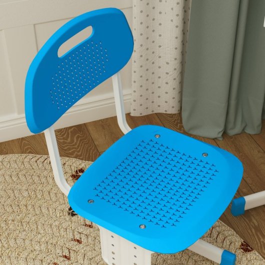Homcom Juego de Escritorio y Silla para Niños Ajustable 60x45x90-102cm Azul